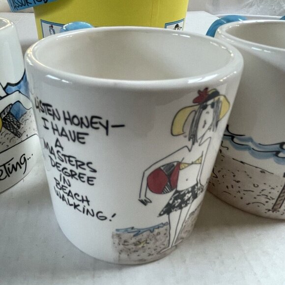 Emerson Signature Collection Beach Person 4 Assorted Mugs Boxed - Picture 8 of 11